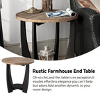 Table d'appoint rustique de ferme avec étagère inférieure, style campagnard français