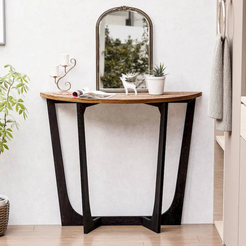 Table d'appoint rustique de ferme avec étagère inférieure, style campagnard français