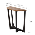Table d'appoint rustique de ferme avec étagère inférieure, style campagnard français