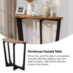 Table d'appoint rustique de ferme avec étagère inférieure, style campagnard français