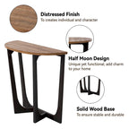 Table d'appoint rustique de ferme avec étagère inférieure, style campagnard français