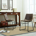 Chaises de salle à manger sans accoudoirs en similicuir, lot de 2