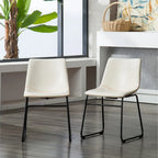 Chaises de salle à manger sans accoudoirs en similicuir, lot de 2