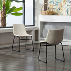 Chaises de salle à manger sans accoudoirs en similicuir, lot de 2