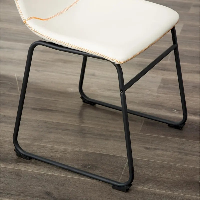 Chaises de salle à manger sans accoudoirs en similicuir, lot de 2