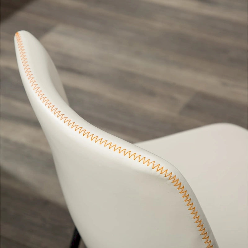 Chaises de salle à manger sans accoudoirs en similicuir, lot de 2