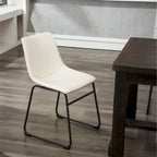 Chaises de salle à manger sans accoudoirs en similicuir, lot de 2