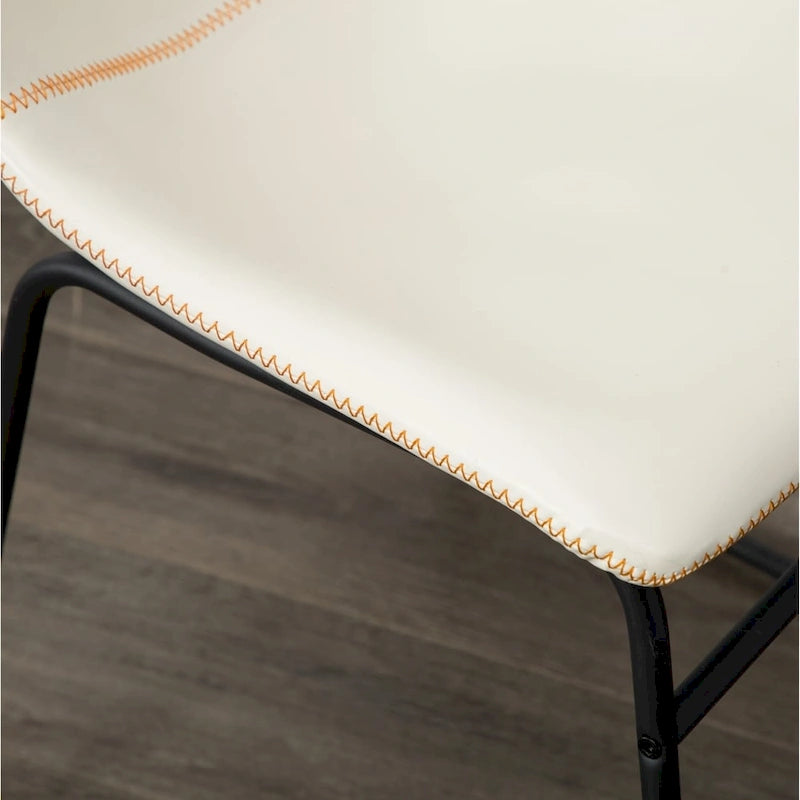 Chaises de salle à manger sans accoudoirs en similicuir, lot de 2