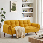 Canapé-lit futon, canapé pliant convertible, fauteuil inclinable pour salon avec 2 oreillers et accoudoirs