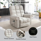 Fauteuil inclinable, pivotant et basculant de grande taille avec fonction massage