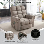 Fauteuil inclinable, pivotant et basculant de grande taille avec fonction massage