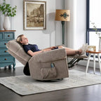 Fauteuil inclinable, pivotant et basculant de grande taille avec fonction massage