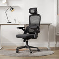 Fauteuil de bureau ergonomique à dossier haut pour personnes fortes et de grande taille - Noir
