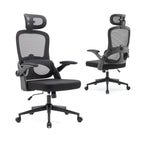 Fauteuil de bureau ergonomique à dossier haut pour personnes fortes et de grande taille - Noir