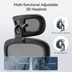 Fauteuil de bureau ergonomique à dossier haut pour personnes fortes et de grande taille - Noir