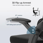 Fauteuil de bureau ergonomique à dossier haut pour personnes fortes et de grande taille - Noir