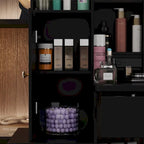 Coiffeuse avec miroir coulissant éclairé et tabouret – 33L x 15,7l x 52,4H