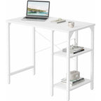 Bureau en acier et bois de 35 pouces avec étagères de rangement – Bureau d'étude