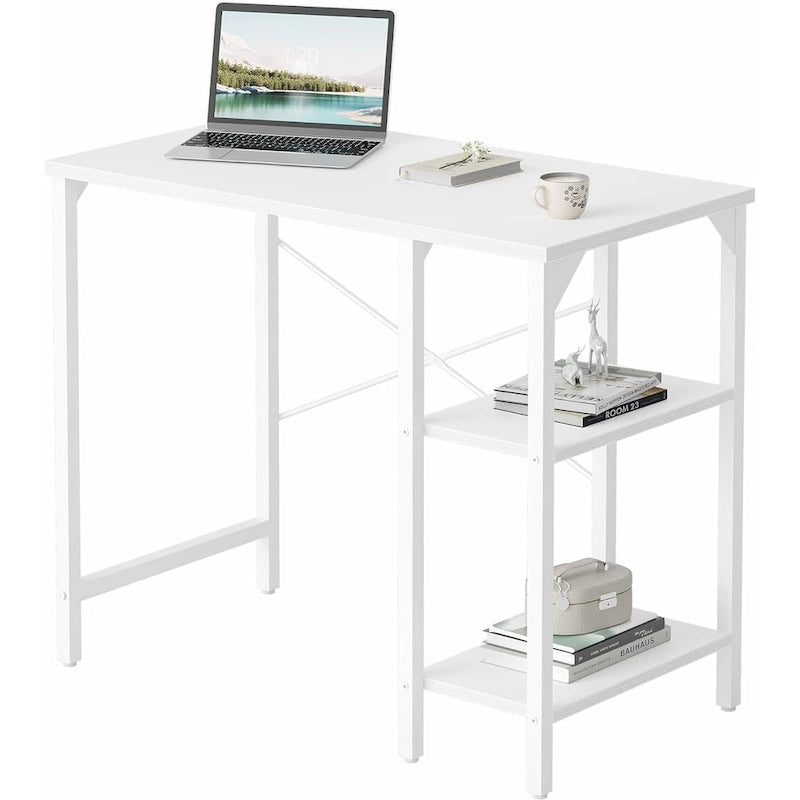 Bureau en acier et bois de 35 pouces avec étagères de rangement – Bureau d'étude