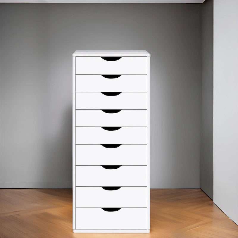 Commode en bois à 9 tiroirs avec tiroirs à glissement fluide
