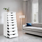 Commode en bois à 9 tiroirs avec tiroirs à glissement fluide