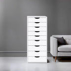 Commode en bois à 9 tiroirs avec tiroirs à glissement fluide