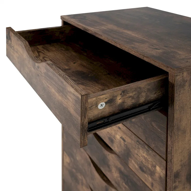 Commode en bois à 9 tiroirs avec tiroirs à glissement fluide