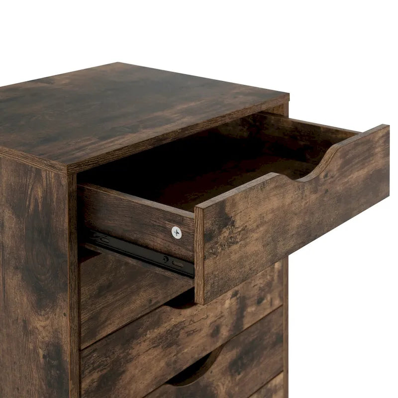 Commode en bois à 9 tiroirs avec tiroirs à glissement fluide