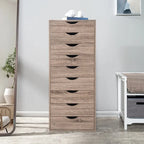 Commode en bois à 9 tiroirs avec tiroirs à glissement fluide