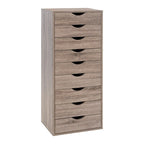 Commode en bois à 9 tiroirs avec tiroirs à glissement fluide