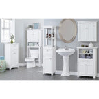 Meuble de rangement de salle de bain autoportant avec portes et étagères réglables