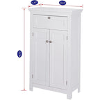 Meuble de rangement de salle de bain autoportant avec portes et étagères réglables