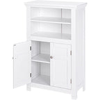 Meuble de rangement de salle de bain autoportant avec portes et étagères réglables