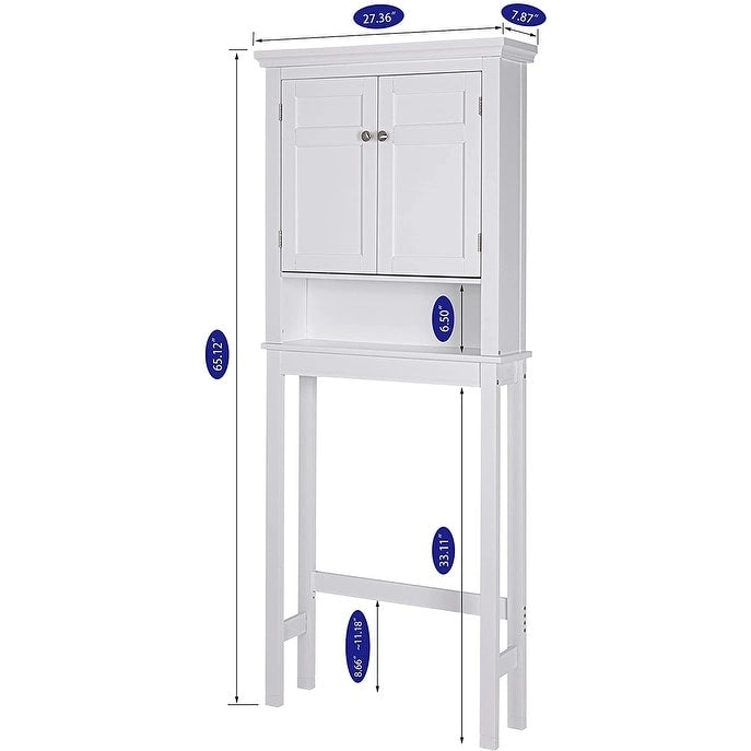 Étagère de salle de bain au-dessus des toilettes avec armoire de rangement et tiroir