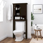 Étagère de salle de bain au-dessus des toilettes avec armoire de rangement et tiroir
