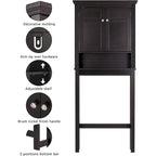 Étagère de salle de bain au-dessus des toilettes avec armoire de rangement et tiroir