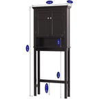 Étagère de salle de bain au-dessus des toilettes avec armoire de rangement et tiroir