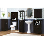 Étagère de salle de bain au-dessus des toilettes avec armoire de rangement et tiroir