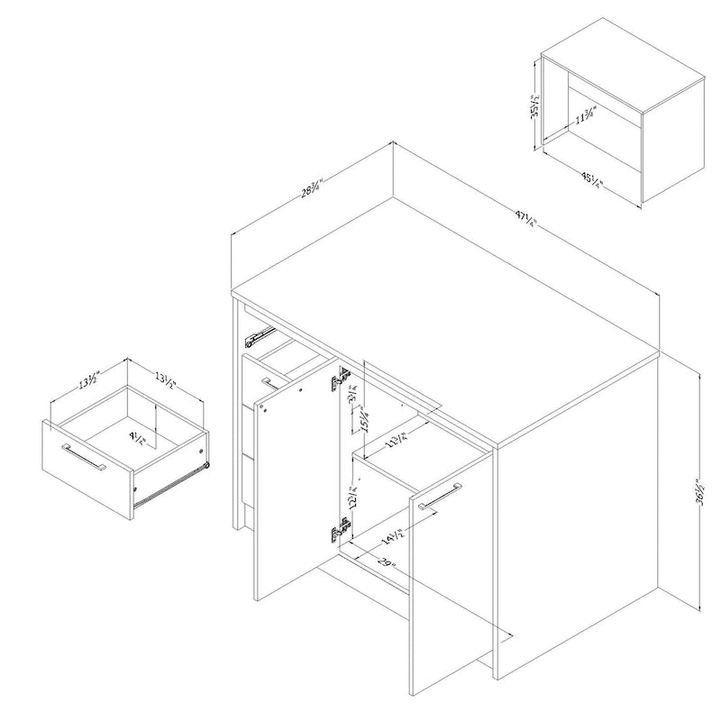 Îlot de cuisine Myro avec rangement