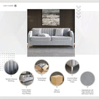 Canapé moderne en velours gris argenté