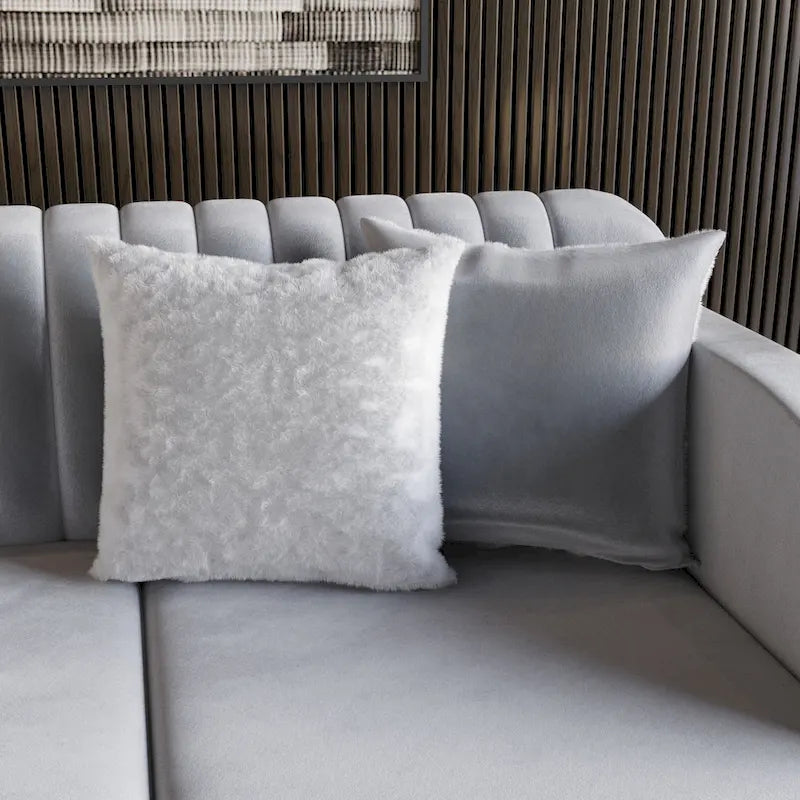 Canapé moderne en velours gris argenté