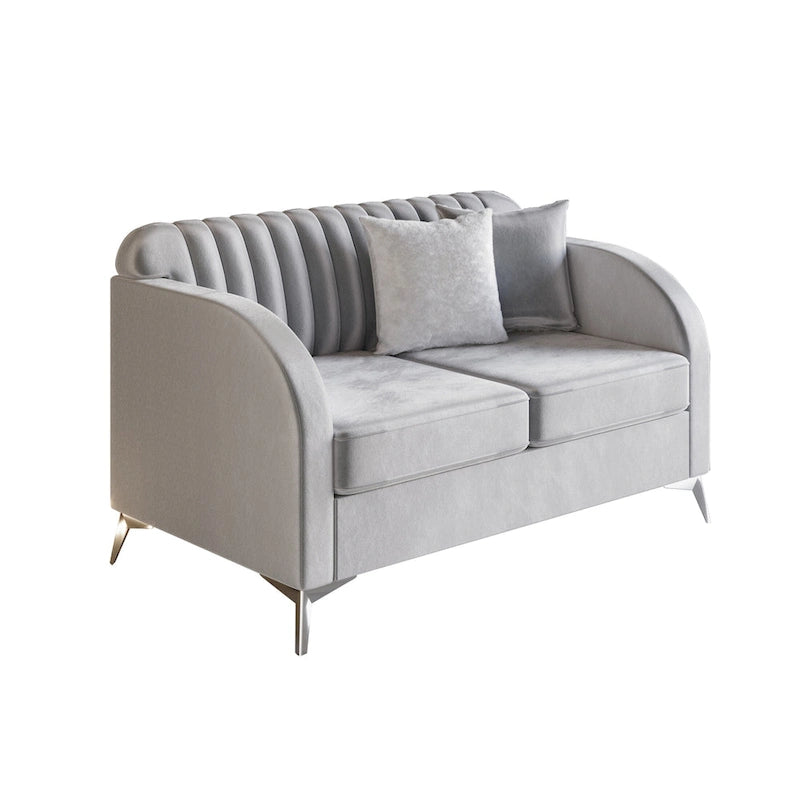 Canapé moderne en velours gris argenté