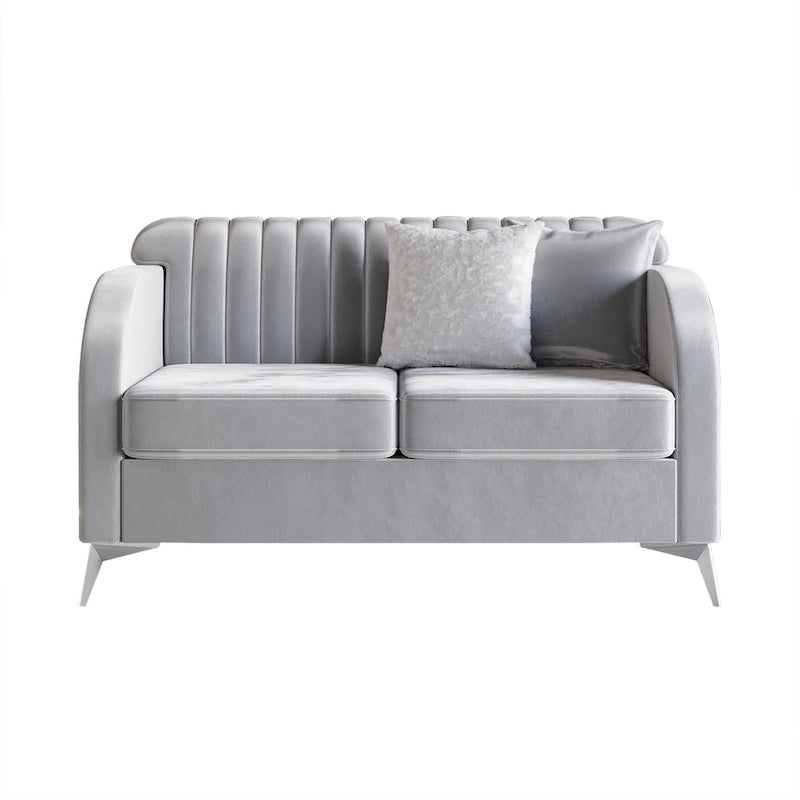 Canapé moderne en velours gris argenté