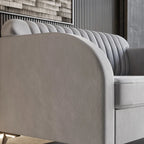 Canapé moderne en velours gris argenté