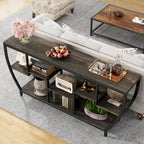 Console de 70,9 pouces avec 7 étagères – Table d'appoint étroite pour entrée et salon