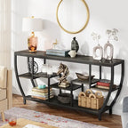 Console de 70,9 pouces avec 7 étagères – Table d'appoint étroite pour entrée et salon