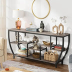 Console de 70,9 pouces avec 7 étagères – Table d'appoint étroite pour entrée et salon