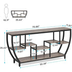 Console de 70,9 pouces avec 7 étagères – Table d'appoint étroite pour entrée et salon
