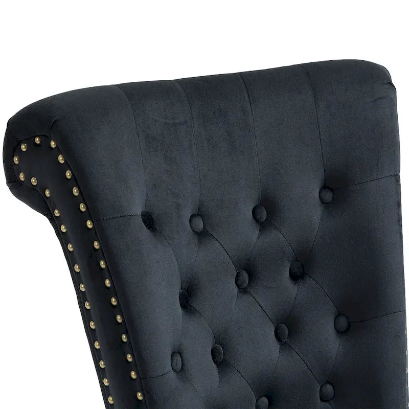 Lot de 2 chaises d'appoint hautes sans accoudoirs en velours avec rangement