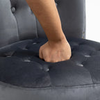 Lot de 2 chaises d'appoint hautes sans accoudoirs en velours avec rangement